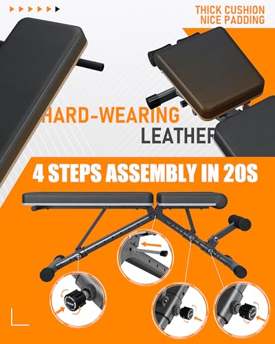 KURONO 90° Adjustable Weight Bench - Heavy Duty
