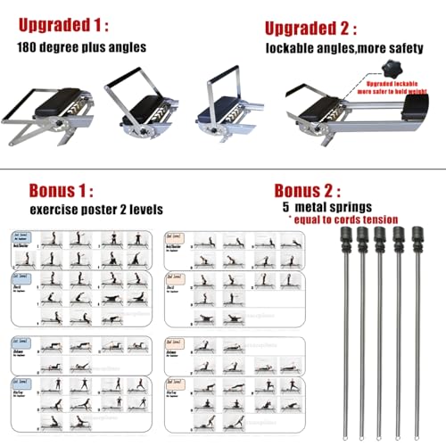 Foldable Pilates Reformer Machine for Home Gym Workout
