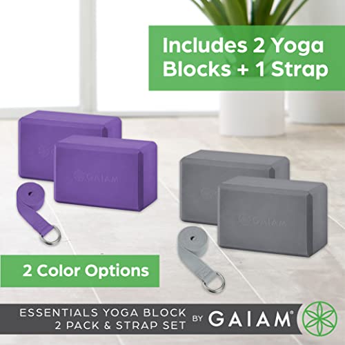 Gaiam Essentials Yoga Block 2-Pack & Strap Set