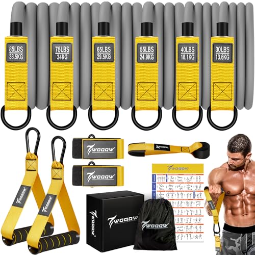 350lbs Heavy Resistance Bands Set with Handles and Door Anchor