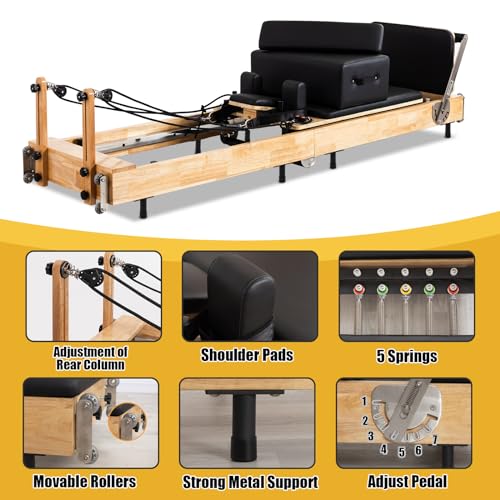 Foldable Pilates Reformer Machine for Home Gym