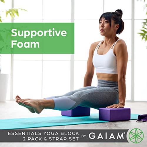 Gaiam Yoga Block 2 Pack with Strap Set