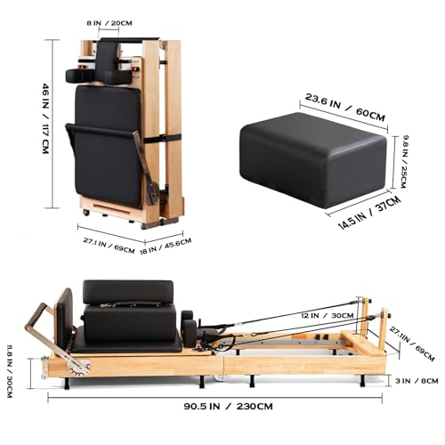 Foldable Pilates Reformer Machine for Home Gym