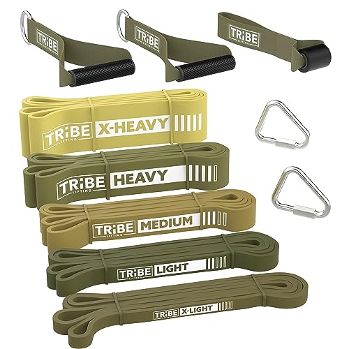 5-Piece Long Resistance Bands Set with Rubber Handles