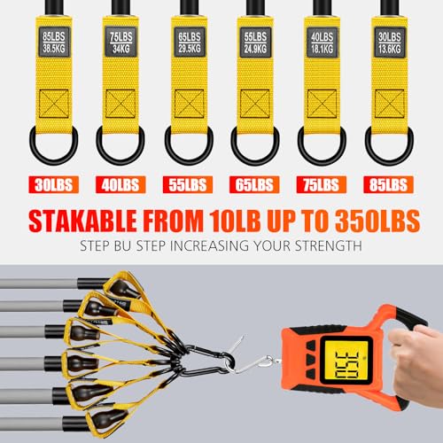 350lbs Heavy Resistance Bands Set with Handles and Door Anchor