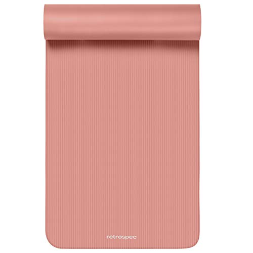 Retrospec Solana Yoga Mat 1/2" Thick (Rose) - Non Slip Workout Mat