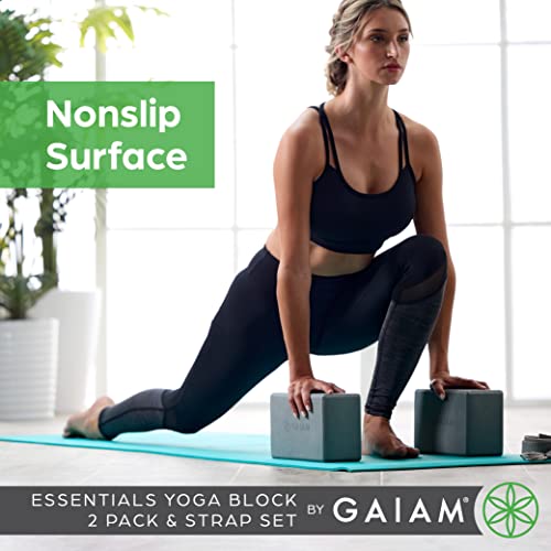 Gaiam Yoga Block 2 Pack with Strap Set
