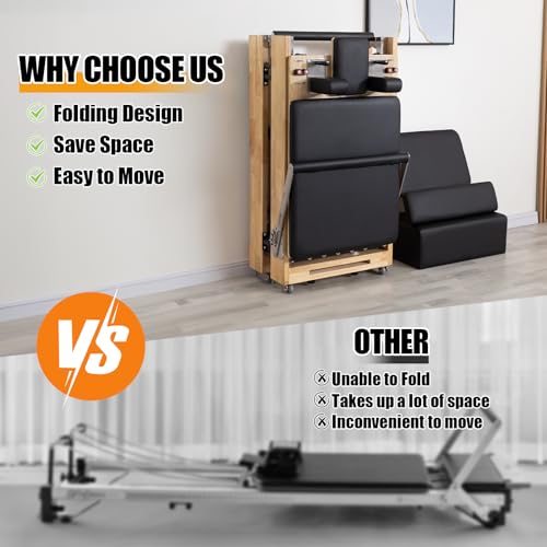 Foldable Pilates Reformer Machine for Home Gym