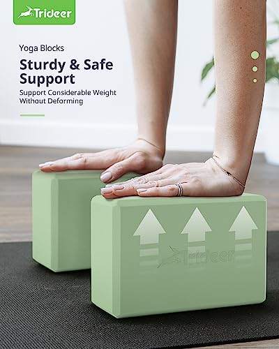 Trideer Soft Non-Slip Yoga Blocks, Lightweight, Odor Resistant