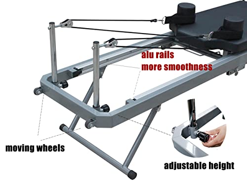 Foldable Pilates Reformer Machine for Home Gym Workout