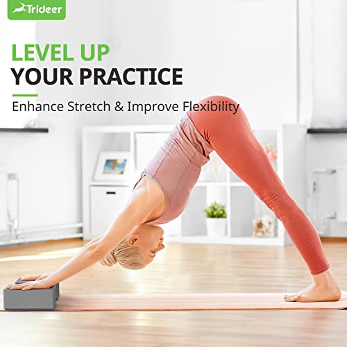 Trideer Gray Yoga Blocks, Set of 2