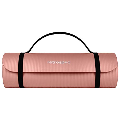 Retrospec Solana Yoga Mat 1/2" Thick (Rose) - Non Slip Workout Mat