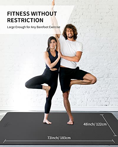 CAMBIVO Large Yoga Mat for Home Gym, 6ft x 4ft