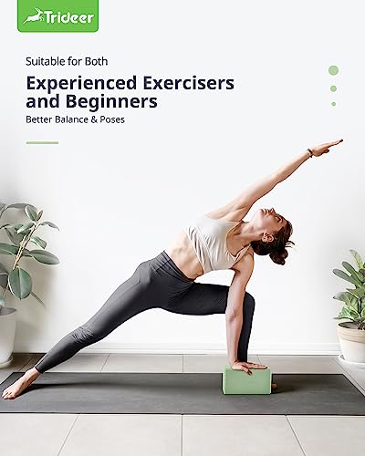 Trideer Soft Non-Slip Yoga Blocks, Lightweight, Odor Resistant