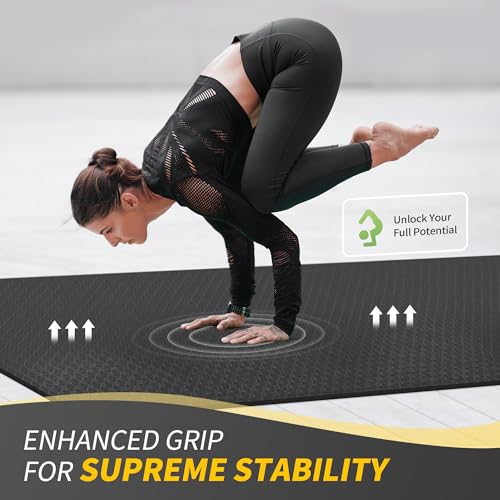 CAMBIVO Large Yoga Mat for Home Gym, 6ft x 4ft