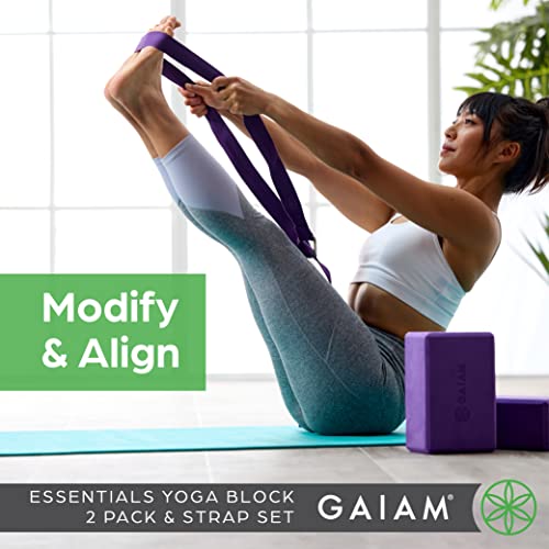 Gaiam Yoga Block 2 Pack with Strap Set