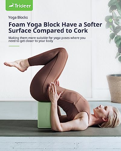 Trideer Soft Non-Slip Yoga Blocks, Lightweight, Odor Resistant