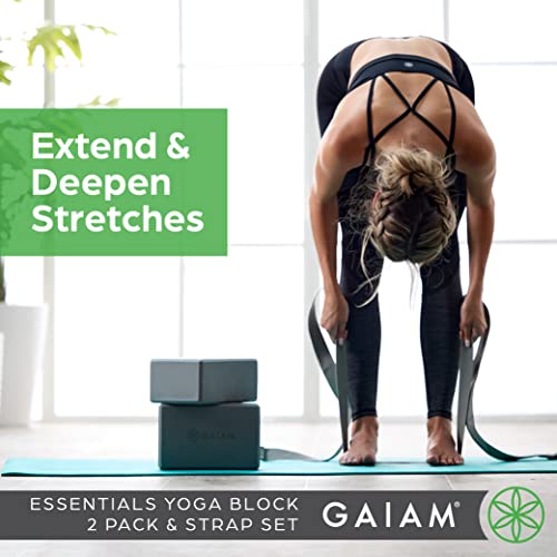 Gaiam Yoga Block 2 Pack with Strap Set