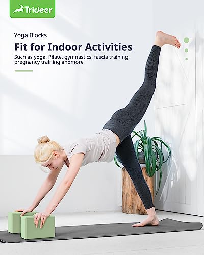 Trideer Soft Non-Slip Yoga Blocks, Lightweight, Odor Resistant