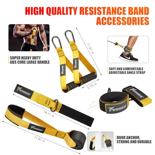 350lbs Heavy Resistance Bands Set with Handles and Door Anchor