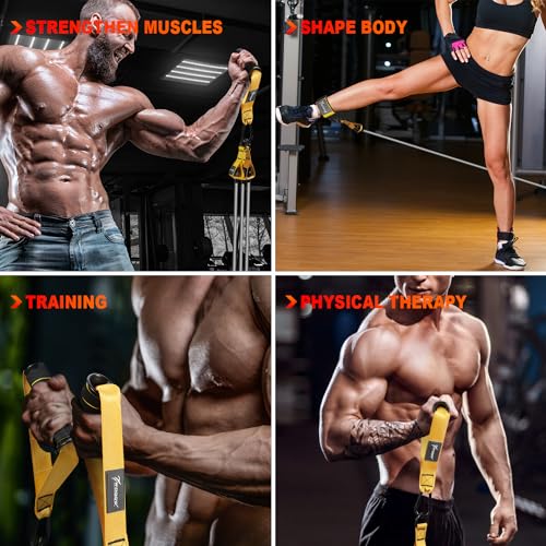 350lbs Heavy Resistance Bands Set with Handles and Door Anchor