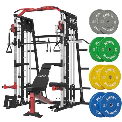 Mikolo 2200lbs Squat Rack with LAT-Pull Down