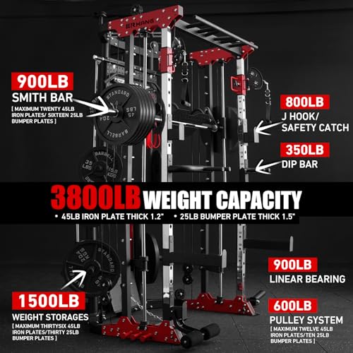 ER KANG Smith Machine Power Cage with Cable System