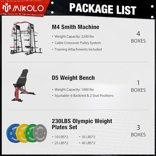 Mikolo 2200lbs Squat Rack with LAT-Pull Down
