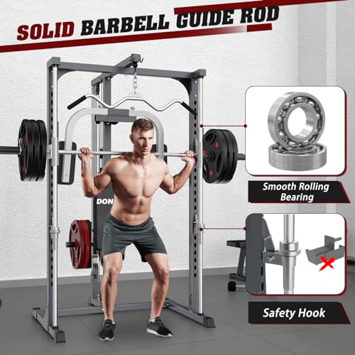 Smith Machine Power Rack with LAT Pull Down Station