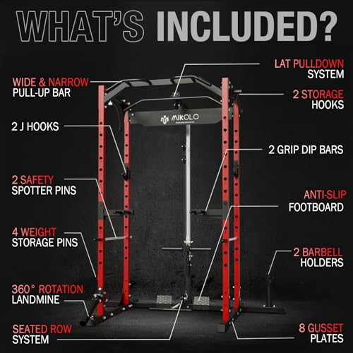Mikolo Power Cage with LAT Pulldown & 1200lb Capacity