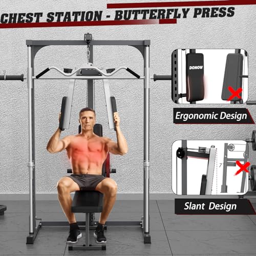 Smith Machine Power Rack with LAT Pull Down Station
