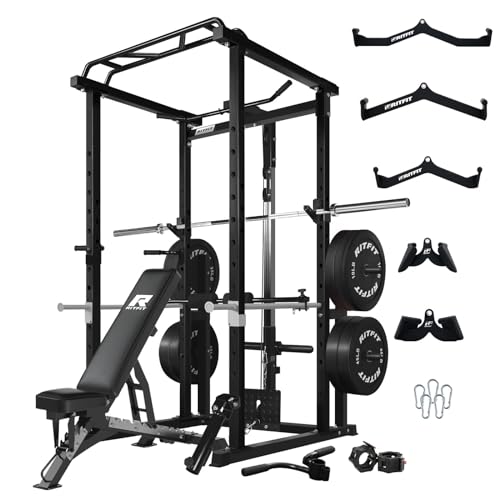 RitFit Power Cage Home Gym Package with Weight Set