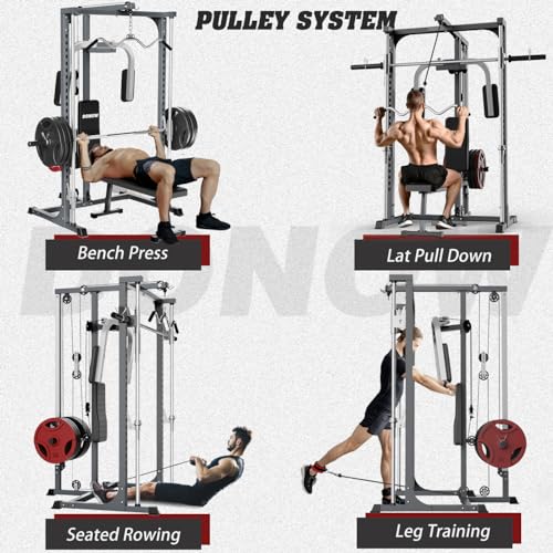 Smith Machine Power Rack with LAT Pull Down Station