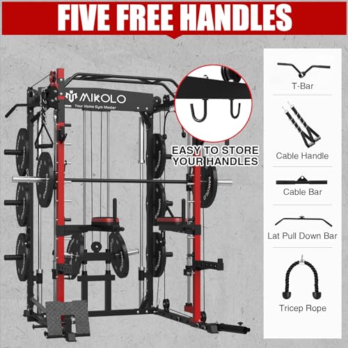 Mikolo Multifunctional Smith Machine with Cable Crossover & Power Cage