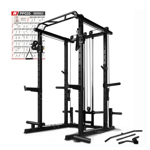 RitFit Multi-Function Power Rack Cage with Cable Crossover