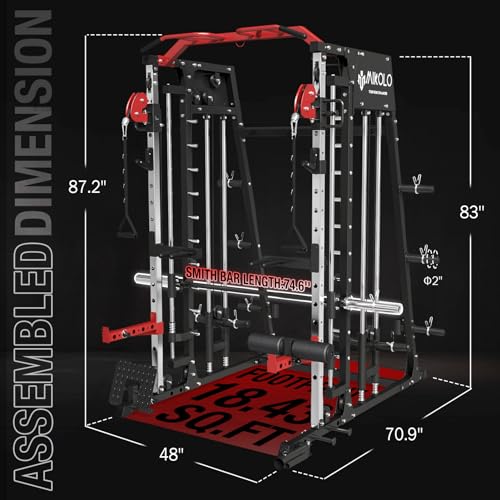 Mikolo 2200lbs Squat Rack with LAT-Pull Down