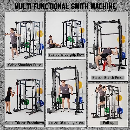 2023 Upgrade Black Smith Machine Power Cage Home Gym