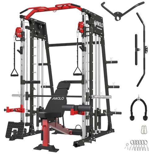Mikolo Smith Machine Squat Rack with Cable Crossover