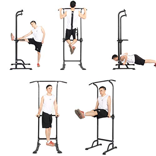 Adjustable Power Tower Dip Station for Home Gym Workout