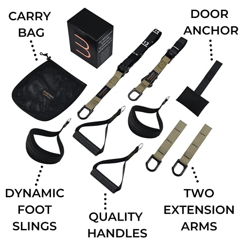 Full Body Suspension Trainer for Home Workouts - Green