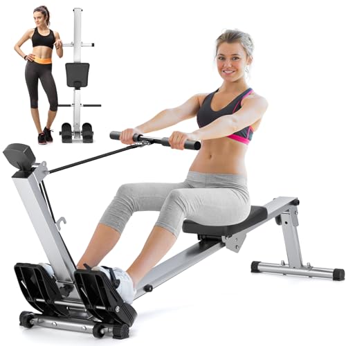 Upgraded Foldable Rowing Machine with LCD Monitor