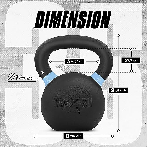 Yes4All 35 lb Competition Kettlebell with Wide Handles