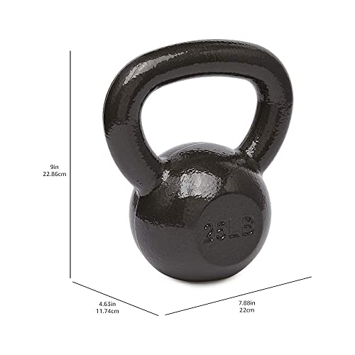 25 lb Black Cast Iron Kettlebell by Amazon Basics