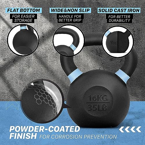 Yes4All 35 lb Competition Kettlebell with Wide Handles