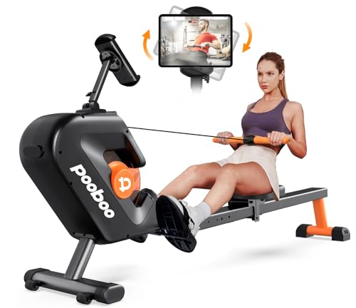 pooboo Magnetic Rower with LCD Monitor and Tablet Holder