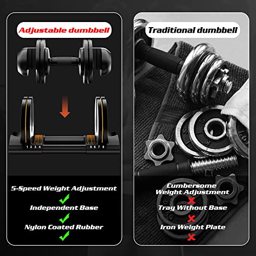 ALTLER 52LB Adjustable Dumbbell Set for Home Workout