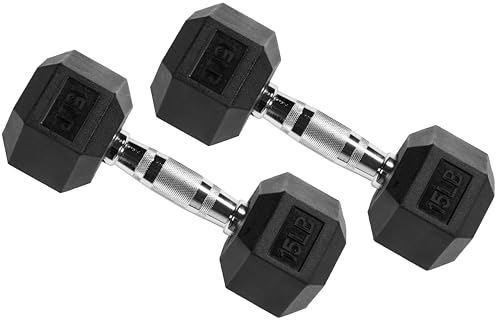 15LB Black Hex Dumbbell Pair by Signature Fitness
