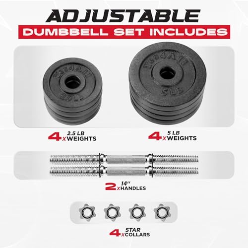 Adjustable Dumbbell Set 40.02 lbs by Yes4All