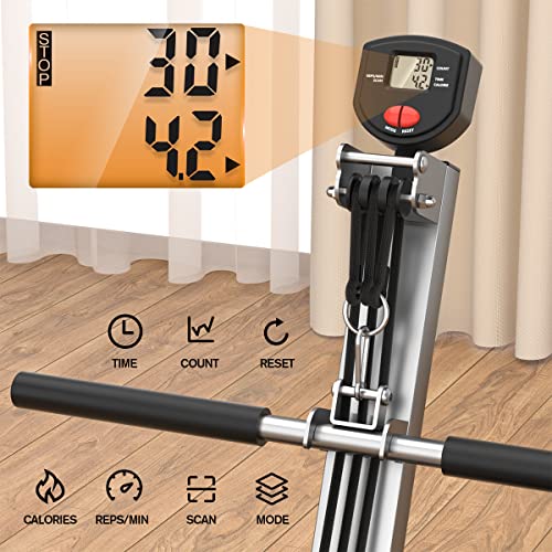 Upgraded Foldable Rowing Machine with LCD Monitor
