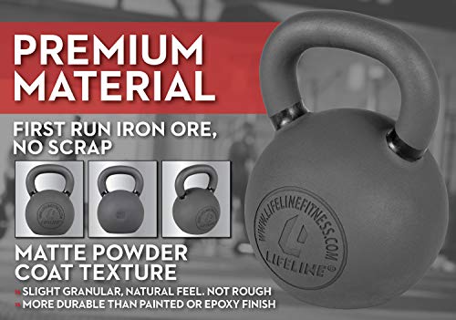 Lifeline 24 kg/53 lb Kettlebell Weight - Black